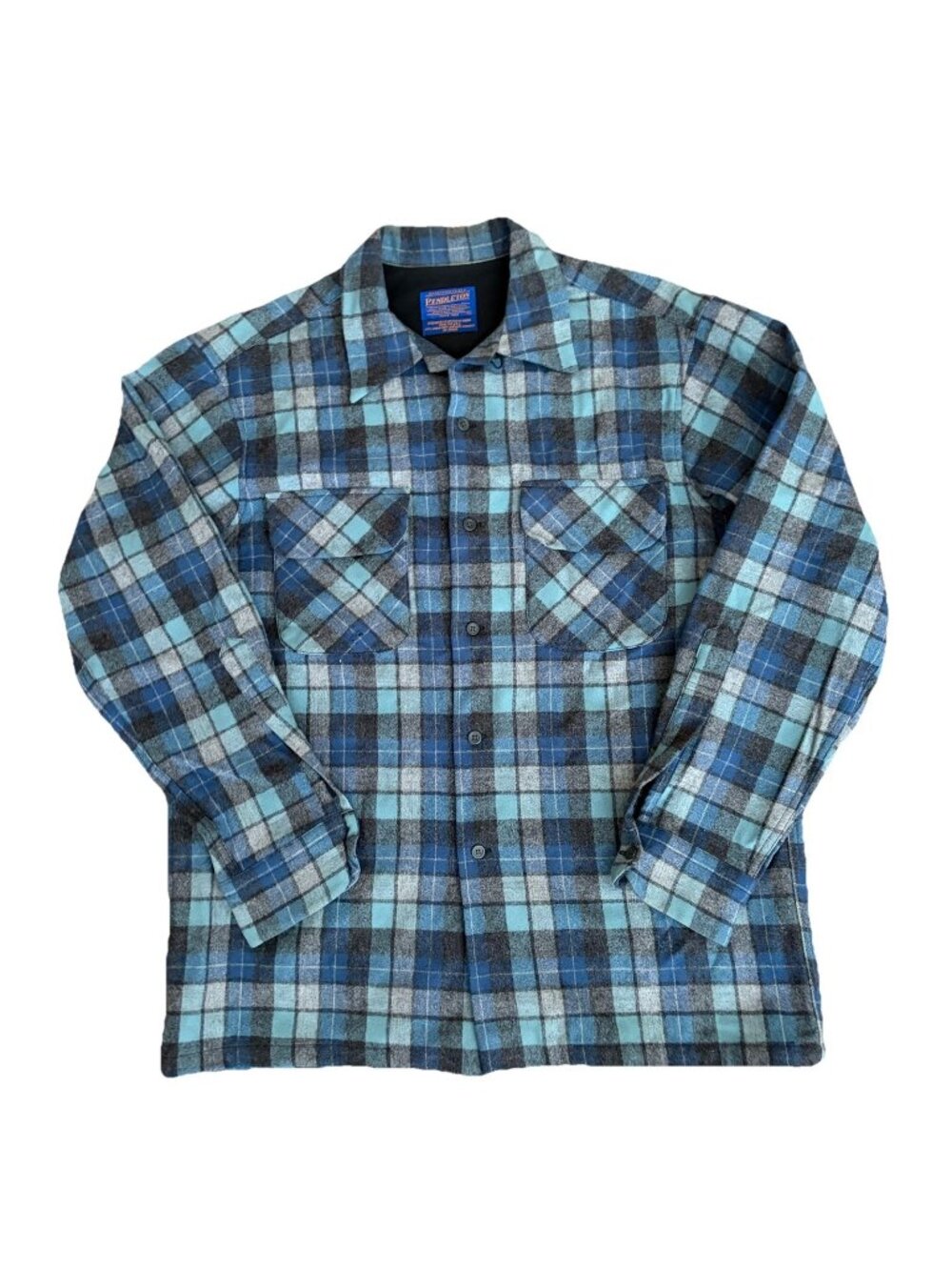 Pendleton Limited Edition Beach Boys Board Shirt Blue Plaid Wool Flannel Mens M